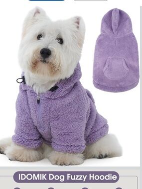 Purple Fuzzy Hoodie with Zipper Front. Size SMALL